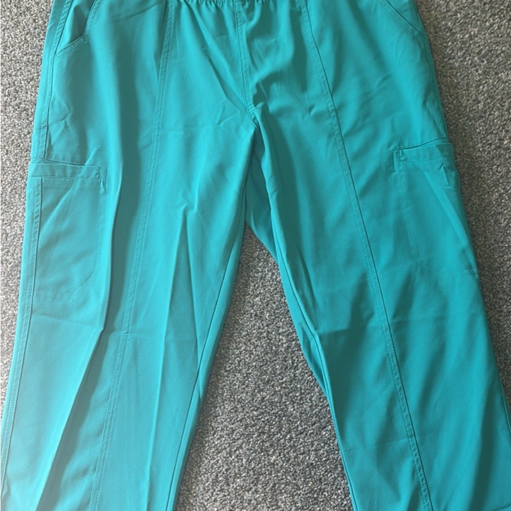 Med Couture Blue Wide Leg Pants with Elastic Waistband